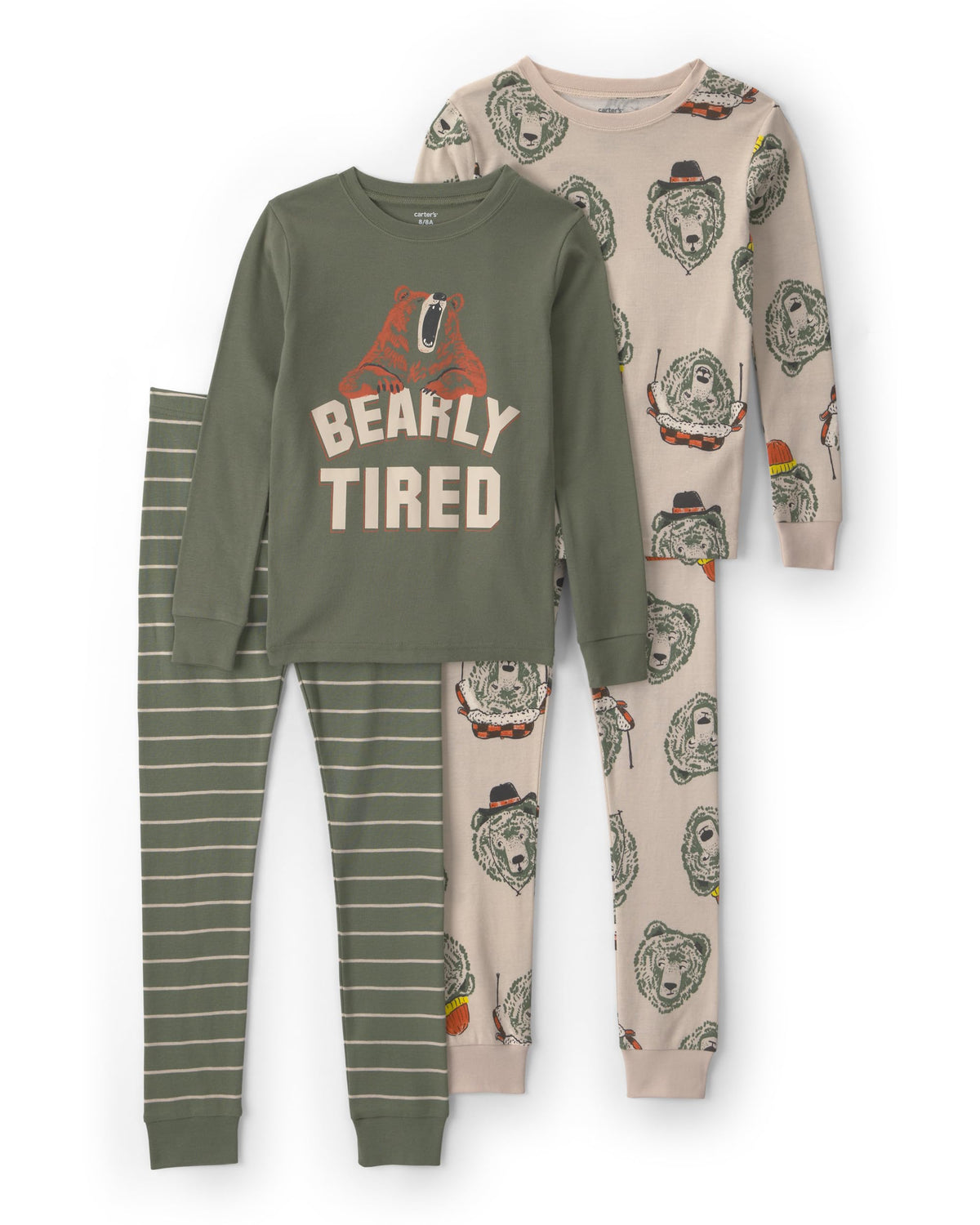 Carter's Boys' 4-piece Tight Fit Cotton Pajama Set