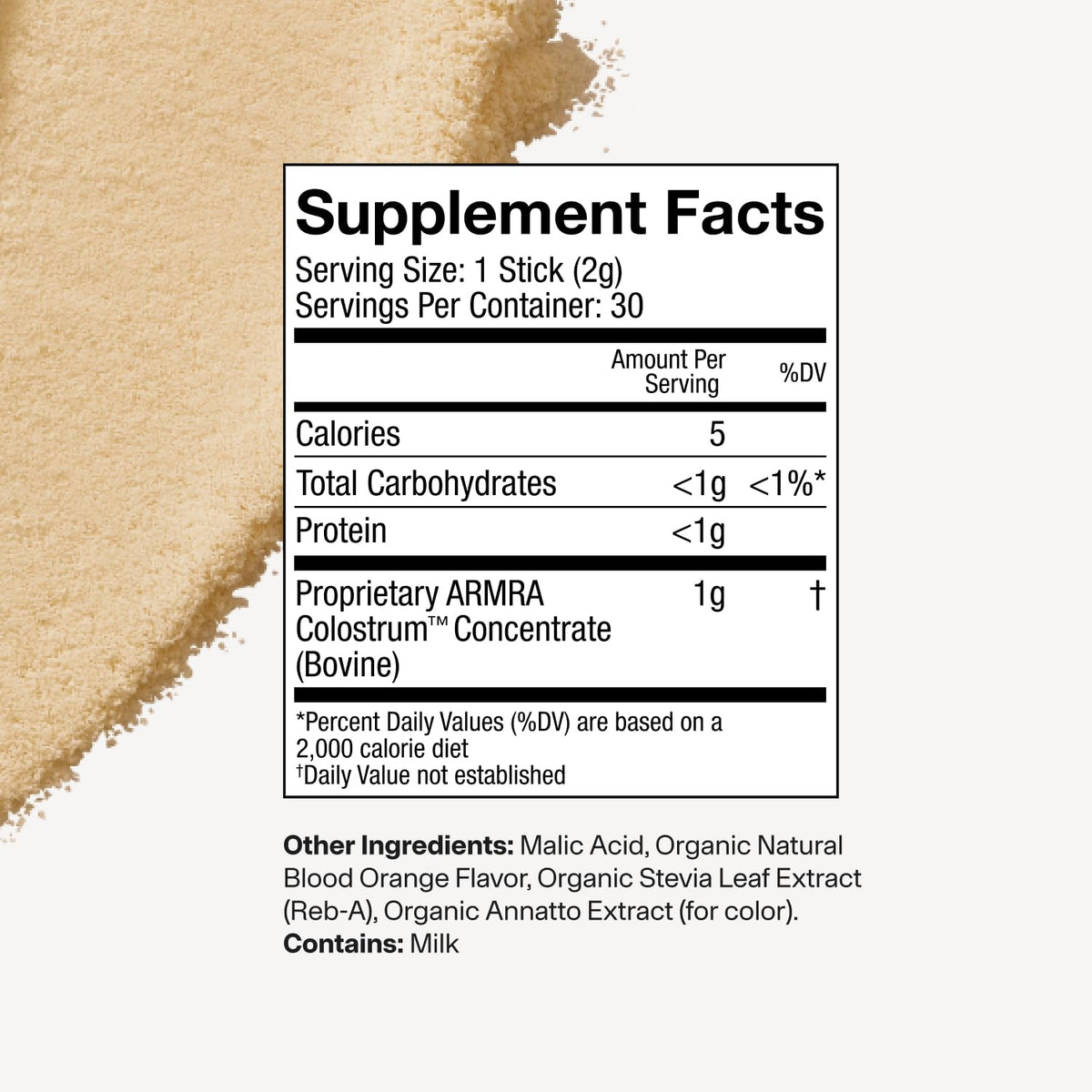 Armra Colostrum Powder | Blood Orange | Gut Health & Bloating | Skin & Hair | Immunity | Keto, Gluten & Fat-Free | 30 Servings