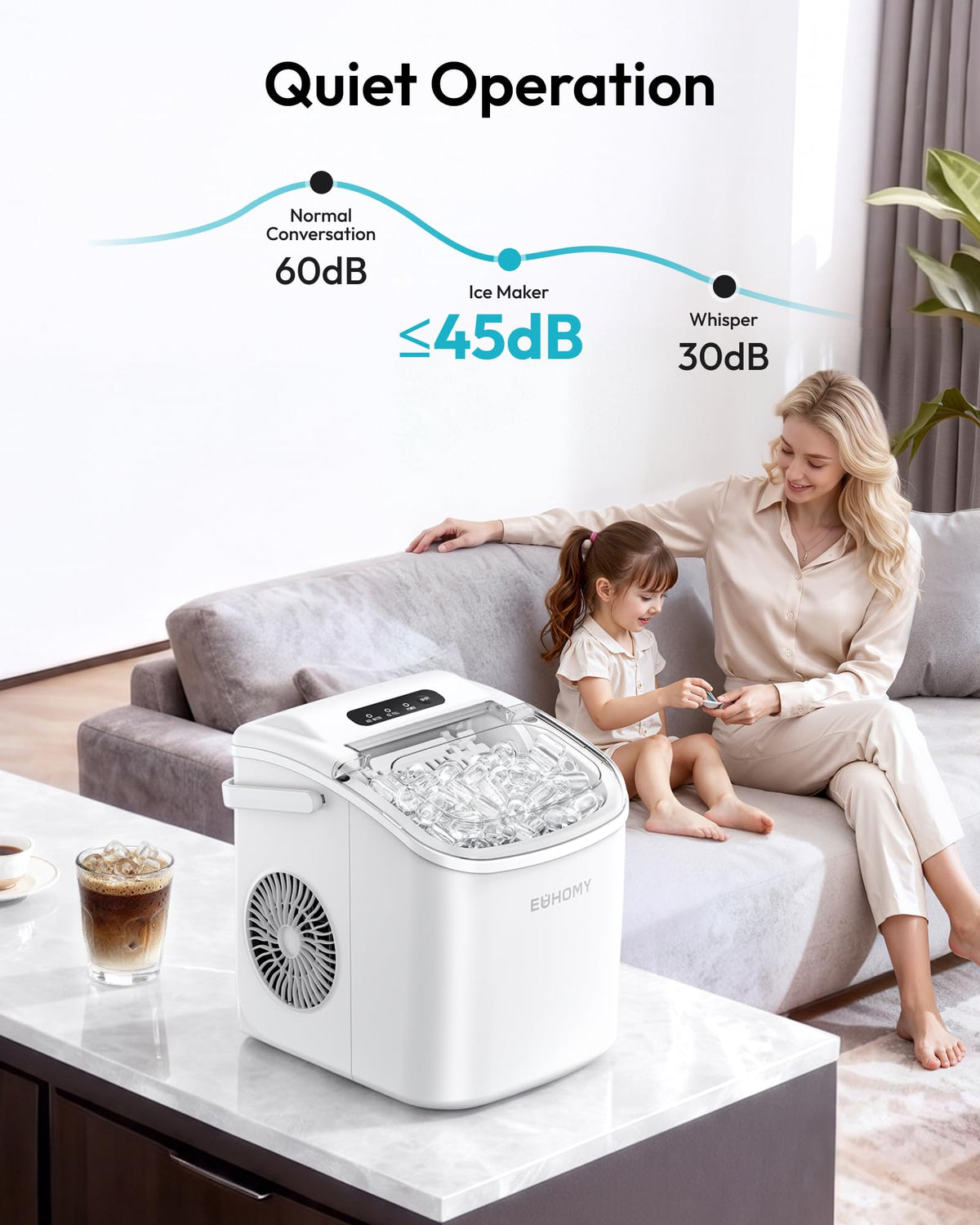 Euhomy Countertop Ice Maker Machine with Handle