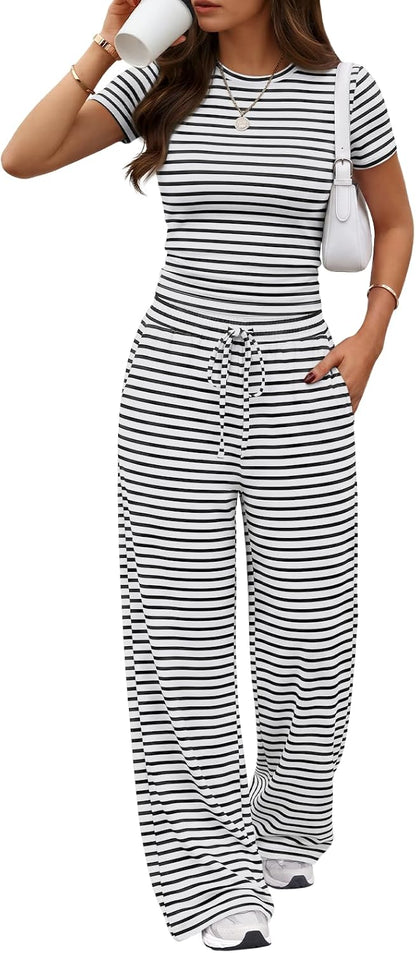 Trendy Queen Women's 2 Piece Matching Summer Lounge Set with Pockets