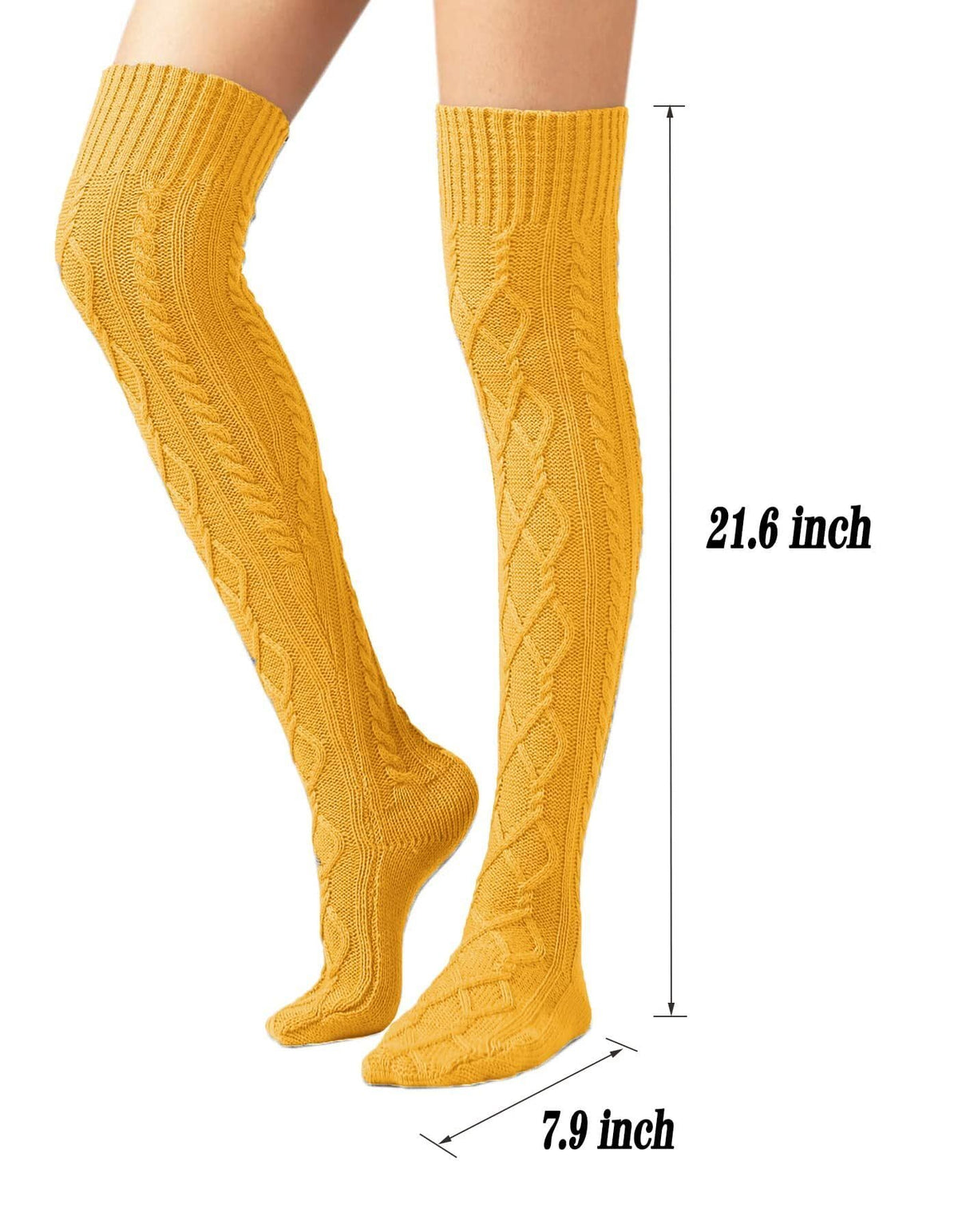Leoparts Women's Cable Knit Thigh High Socks Over Knee Leg Warmer Stockings