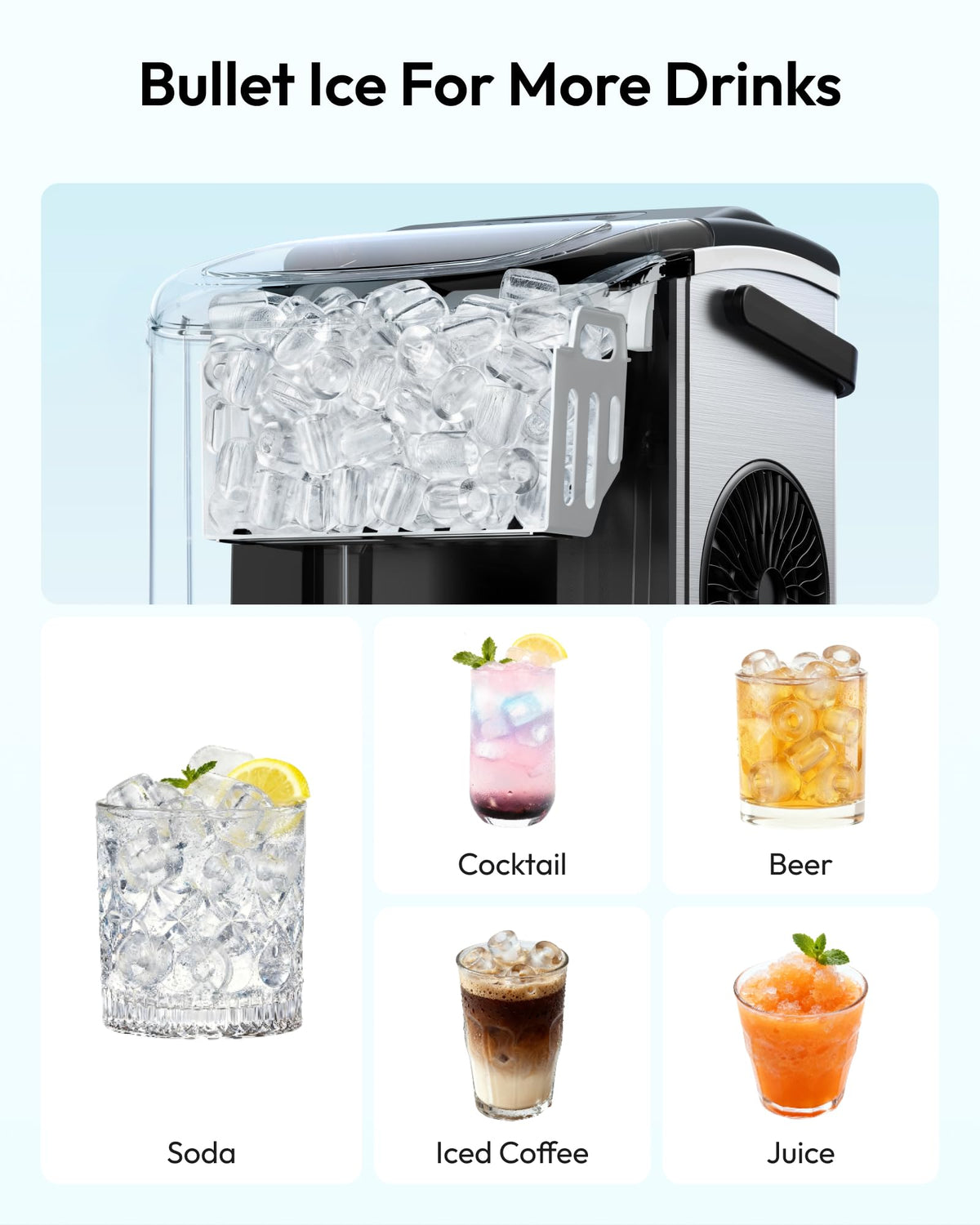Euhomy Countertop Ice Maker Machine with Handle