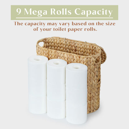 Yangqihome Toilet Paper Storage, Water Hyacinth Toilet Paper Storage with Lid