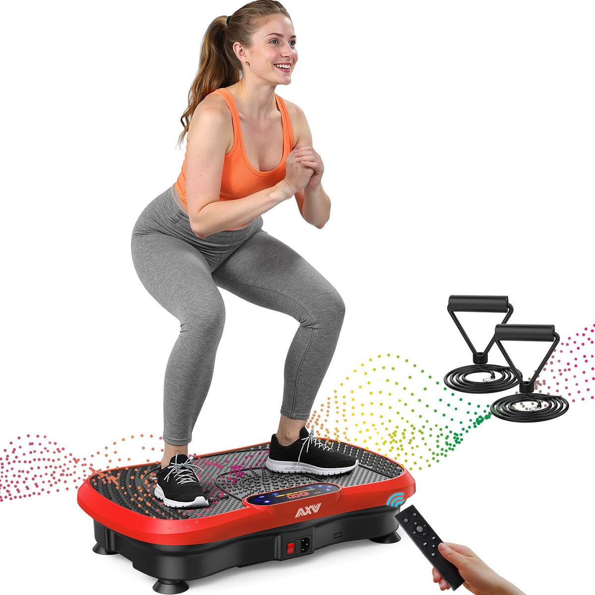 Axv Vibration Plate Fitness Platform Exercise Machine Vibrating Shaking Full Body Shaker Workout Vibrate Stand Shake Board Sport for Weight Loss Fat Burner for Gym Home Office