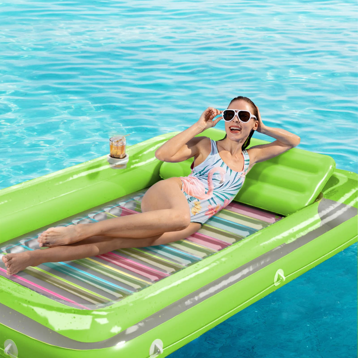 Inflatable Tanning Pool Lounger Float