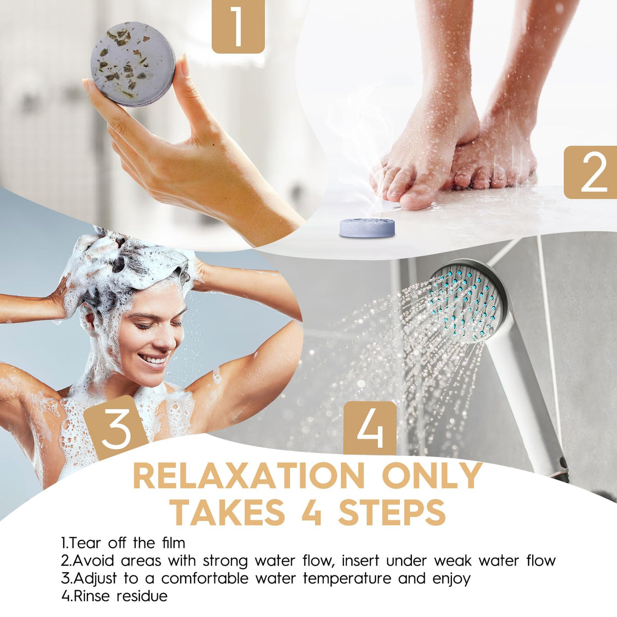 Blriet Shower Steamers Aromatherapy Relief Gifts 8 ct