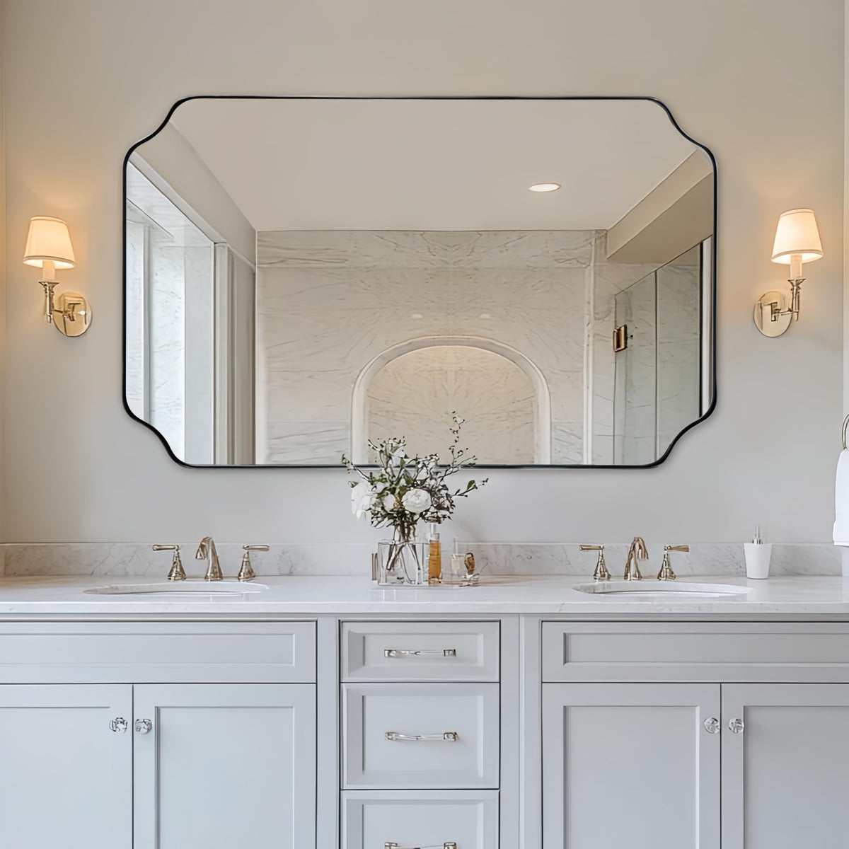 Andy Star Unique Rectangle Wall Mirror, 24"X32"