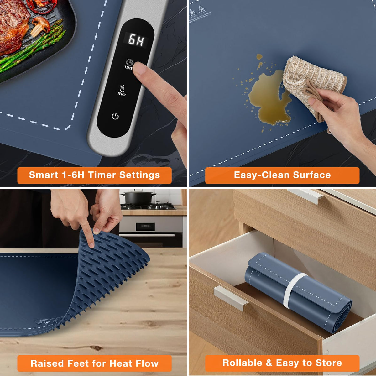 FYY Warming Mat for Food 24"x15", Rapid and Full Surface Heating