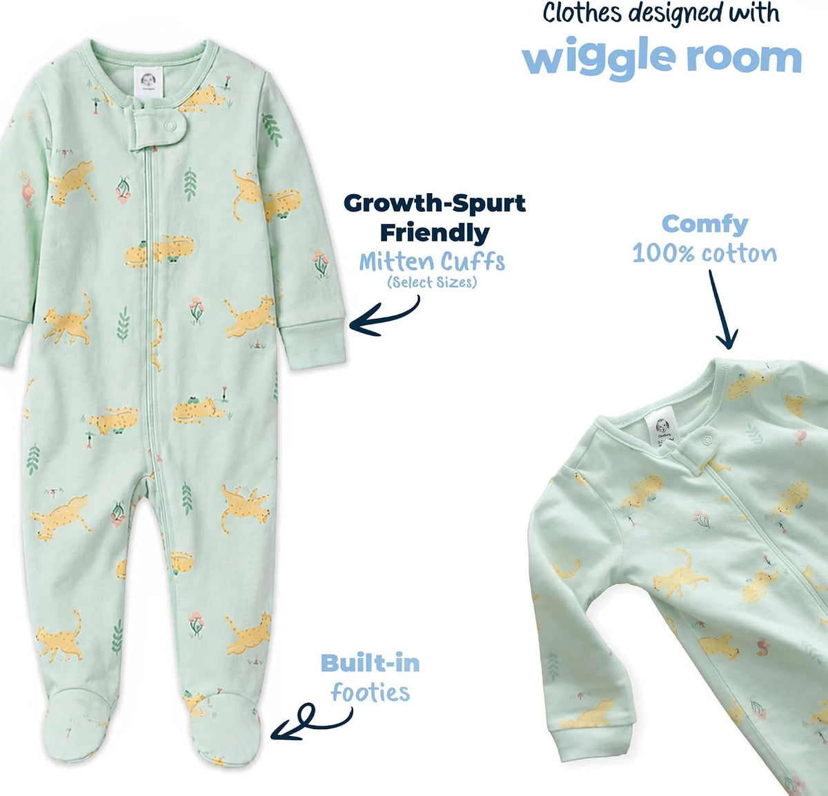 Gerber Baby Girls 4-Pack Sleep 'N Play Footie