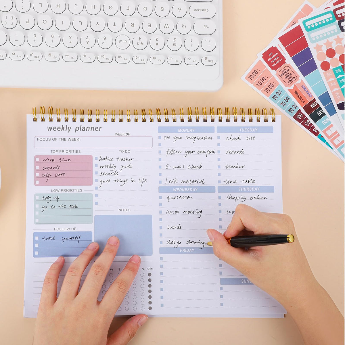 Thboxes Weekly Desk Planner, 8.5x11 In To Do List Notepad, 52 Sheets