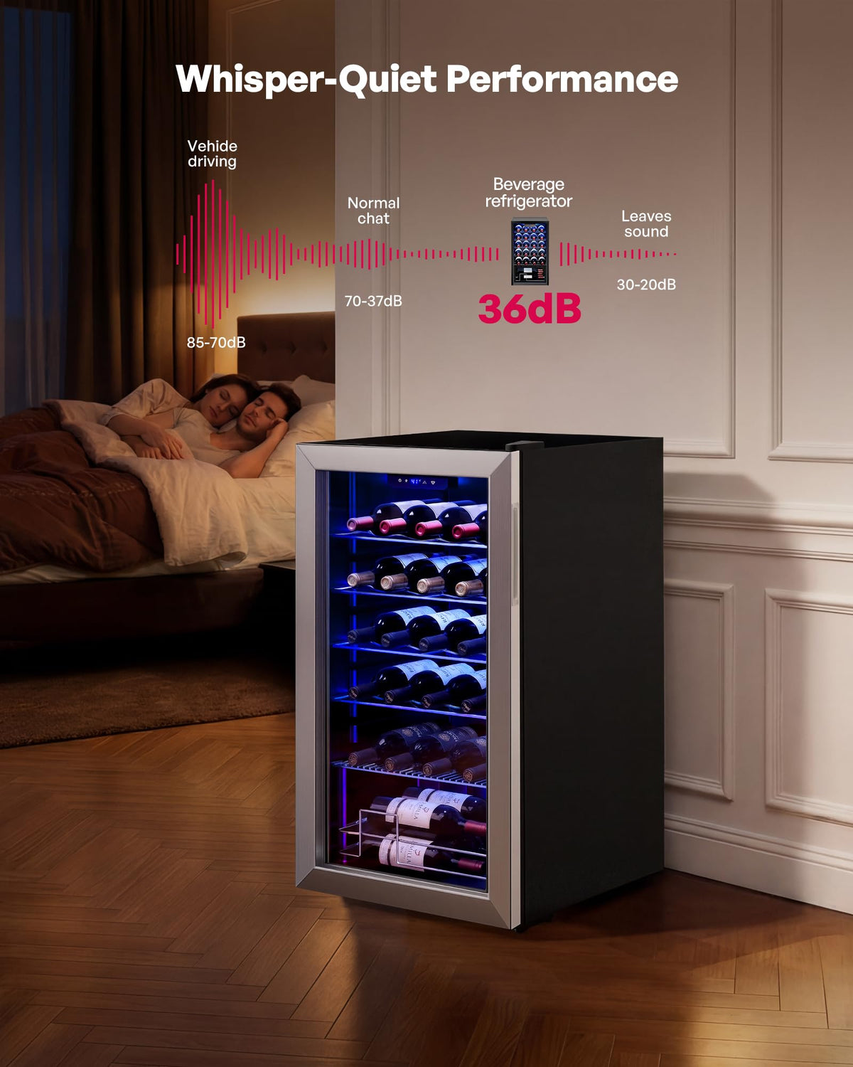 Icyglee 25 Bottle Compressor Wine Cooler Refrigerator
