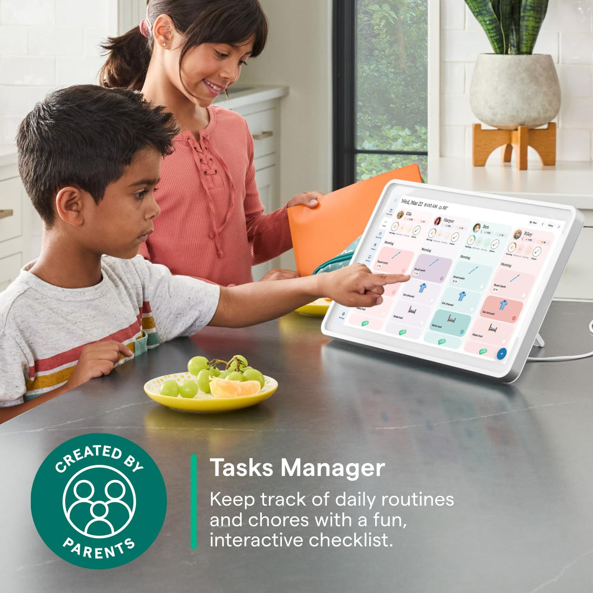 Skylight Calendar: 15-Inch Wall Planner Digital Calendar & Chore Chart, Smart Touchscreen Interactive Display