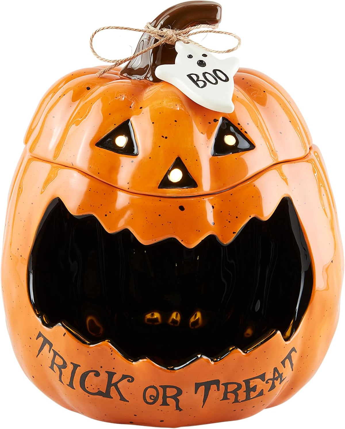 Mud Pie LED Sound Pumpkin Container; 9" X 8" Dia