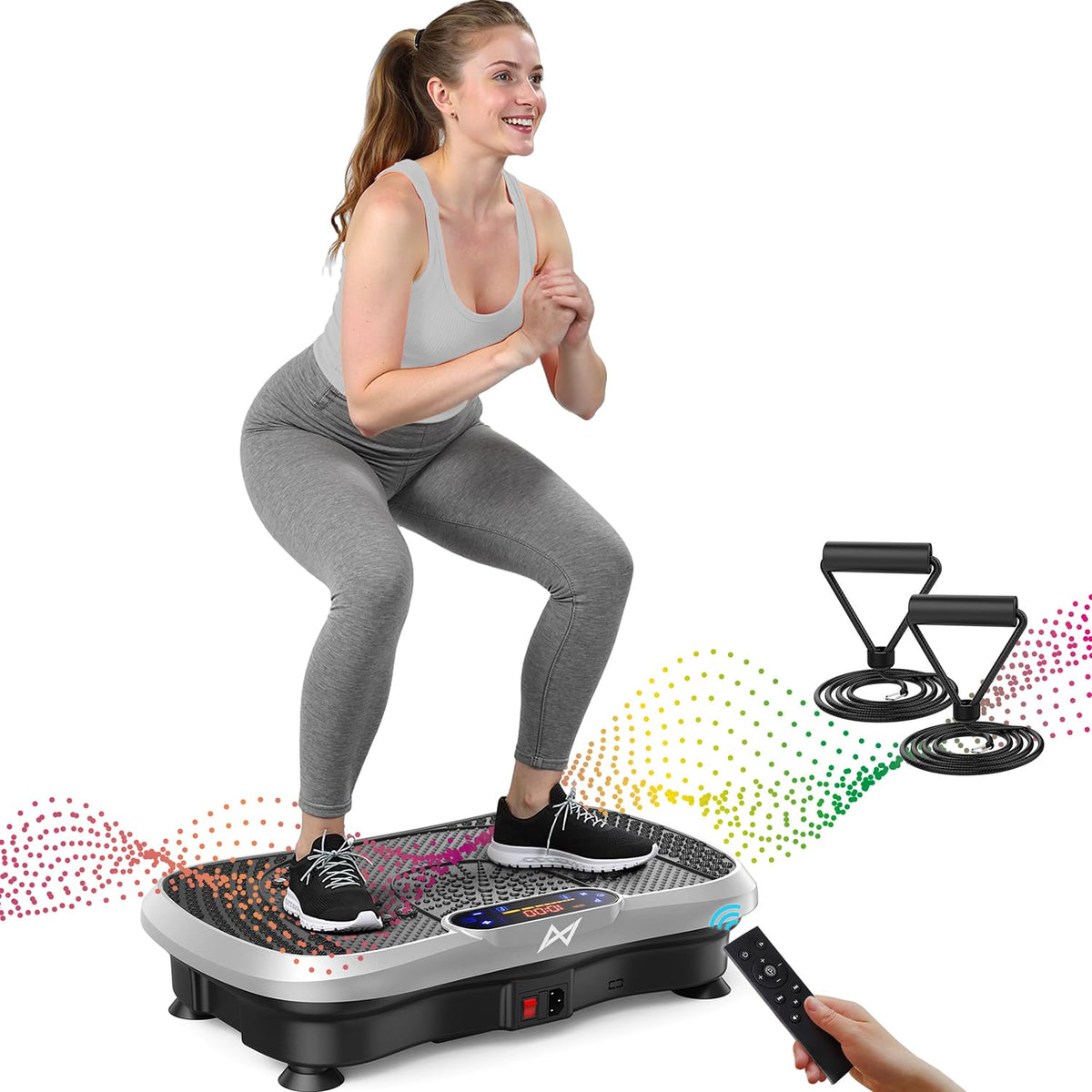 Axv Vibration Plate Fitness Platform Exercise Machine Vibrating Shaking Full Body Shaker Workout Vibrate Stand Shake Board Sport for Weight Loss Fat Burner for Gym Home Office
