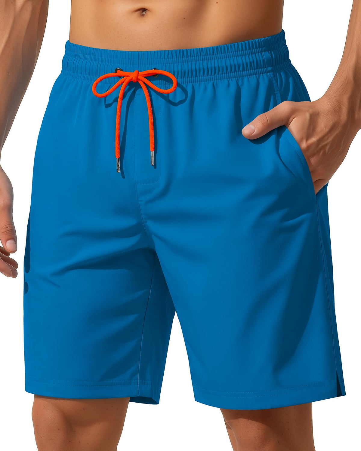 Yufawow 9 Inch Men Swim Trunks with Mesh Lining Quick Dry Breathable Pockets for Summer Beach Cruise Water Park Gym Running