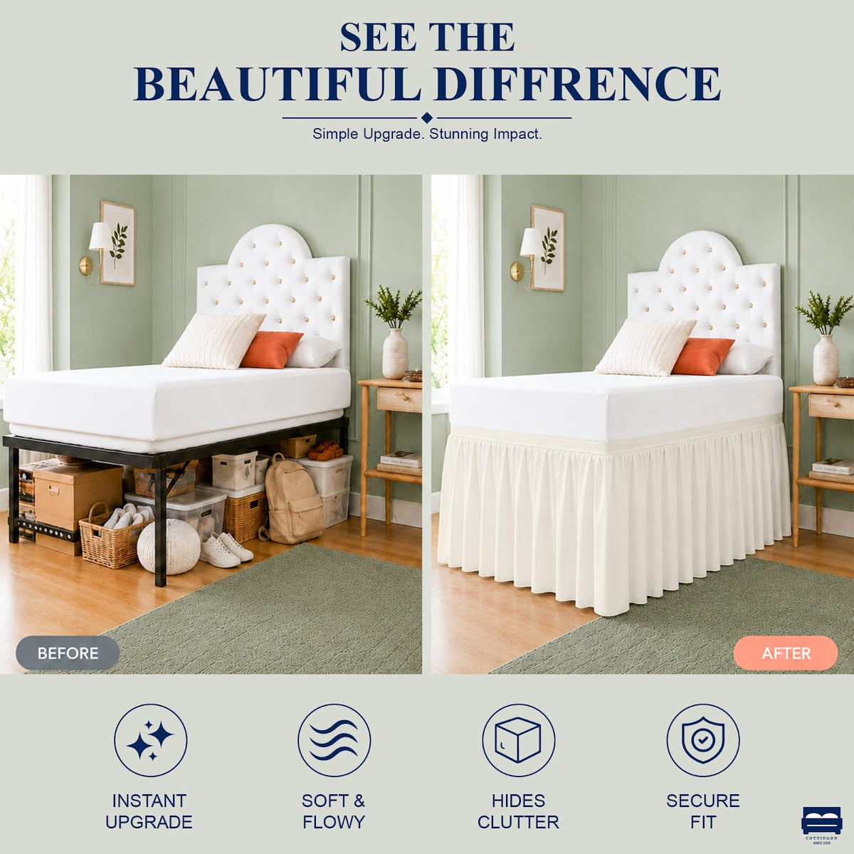 Cottingon Dorm Room Bed Skirt Twin XL
