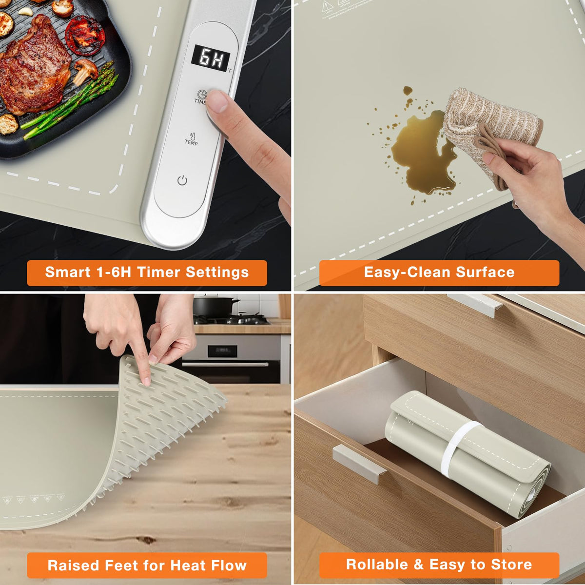 FYY Warming Mat for Food 24"x15", Rapid and Full Surface Heating