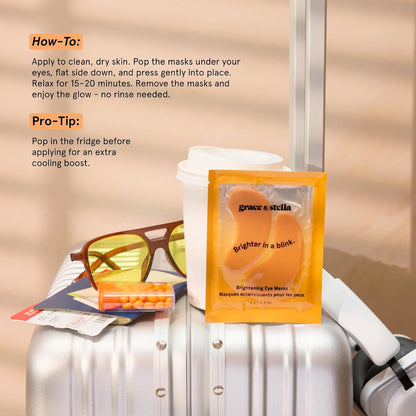 grace & stella New Brightening Eye Patches for Dark Circles (24 Pairs) - Vitamin C Under Eye Patches for Puffiness