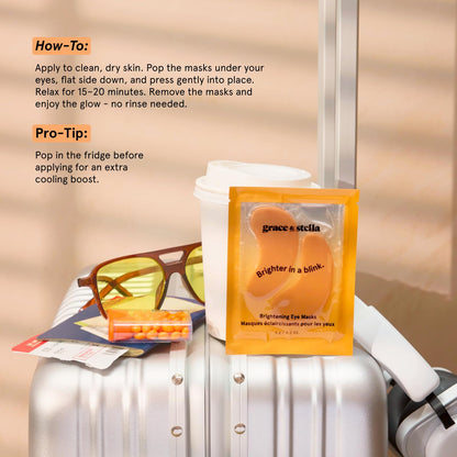 grace & stella New Brightening Eye Patches for Dark Circles (24 Pairs) - Vitamin C Under Eye Patches for Puffiness