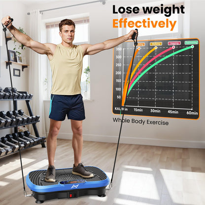 Axv Vibration Plate Fitness Platform Exercise Machine Vibrating Shaking Full Body Shaker Workout Vibrate Stand Shake Board Sport for Weight Loss Fat Burner for Gym Home Office