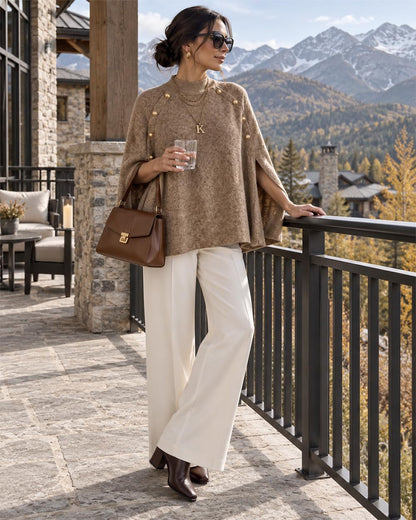 CHICME Women’s Knit Cape Sweater