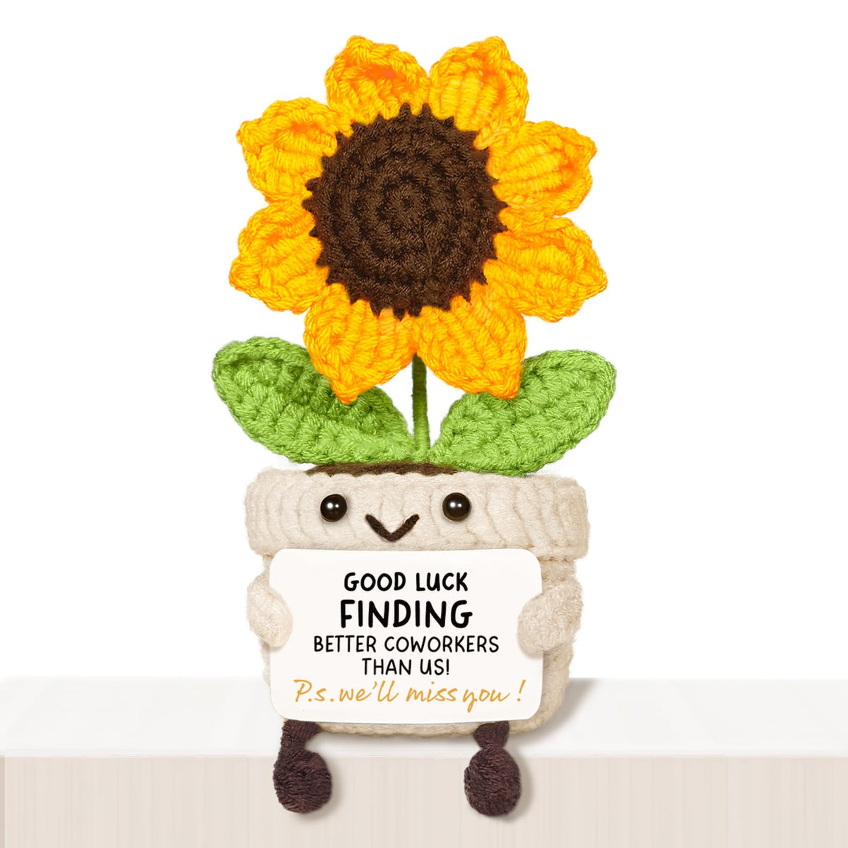 Handmade Positive Sunflower Crochet Decor