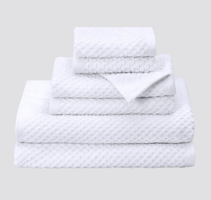 Cotton Craft- Euro Spa Set of 4 Luxury Waffle Weave Bath Towels, Oversized Pure Ringspun Cotton, 30 Inch X 56 Inch, White