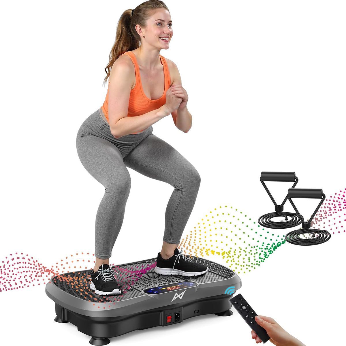 Axv Vibration Plate Fitness Platform Exercise Machine Vibrating Shaking Full Body Shaker Workout Vibrate Stand Shake Board Sport for Weight Loss Fat Burner for Gym Home Office