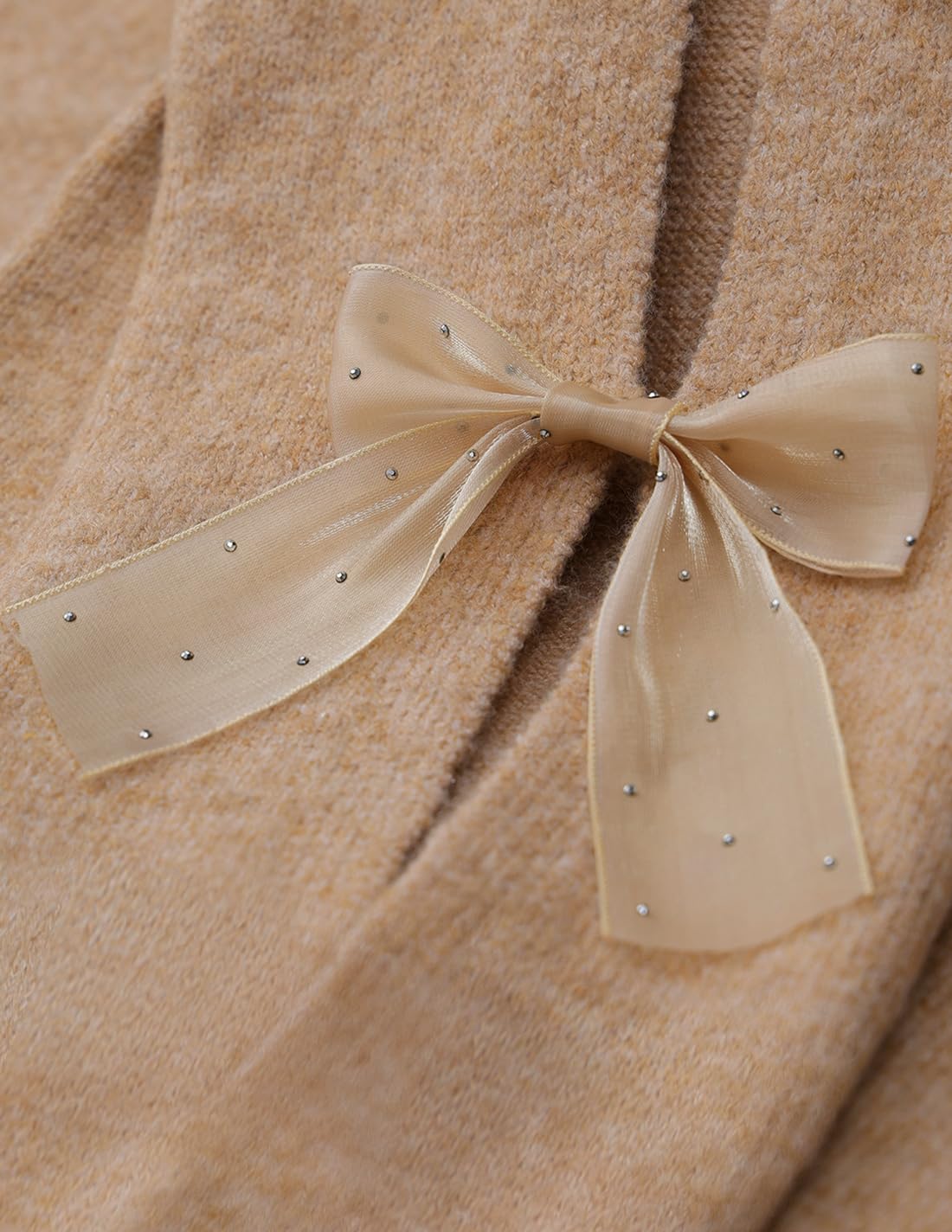 ZESICA Cute Bow Long Sleeve Oversized Sweaters
