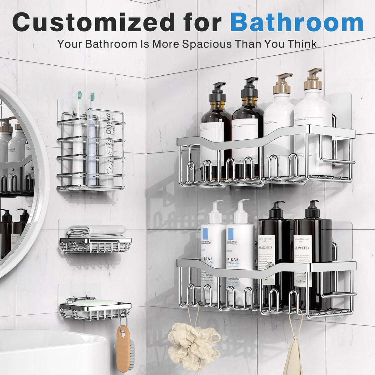 Eudele Adhesive Shower Caddy