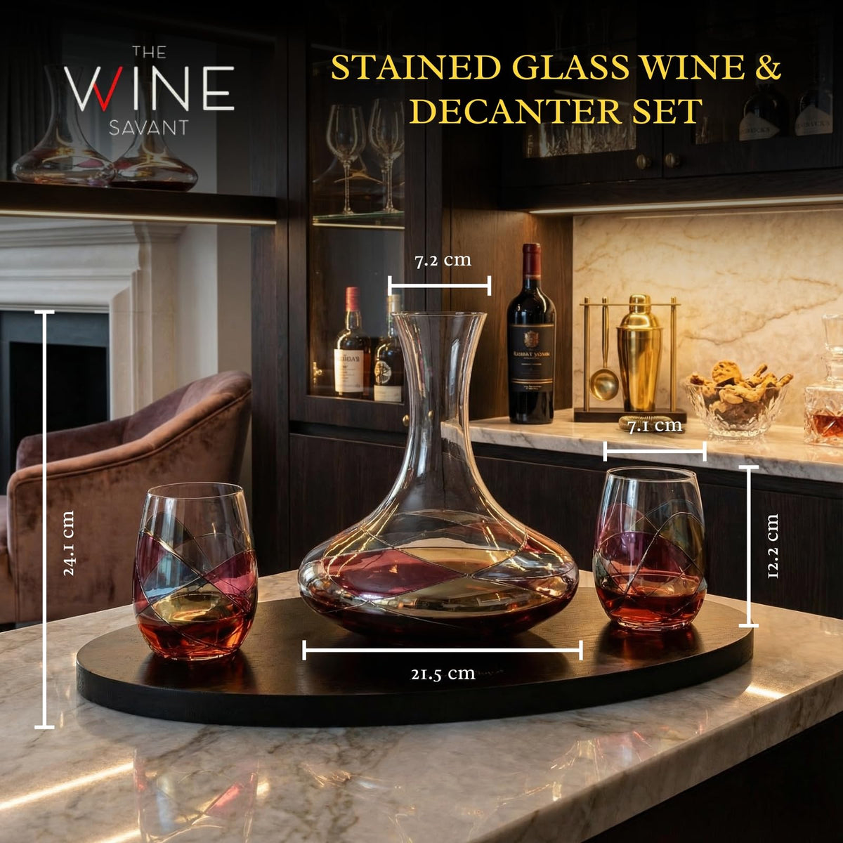 Artisanal Hand Painted Stemless Wine Glasses