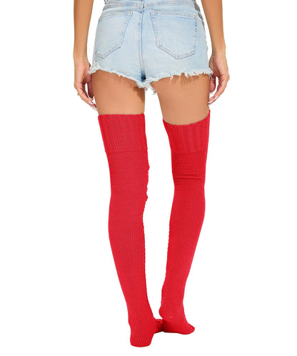 Leoparts Women's Cable Knit Thigh High Socks Over Knee Leg Warmer Stockings