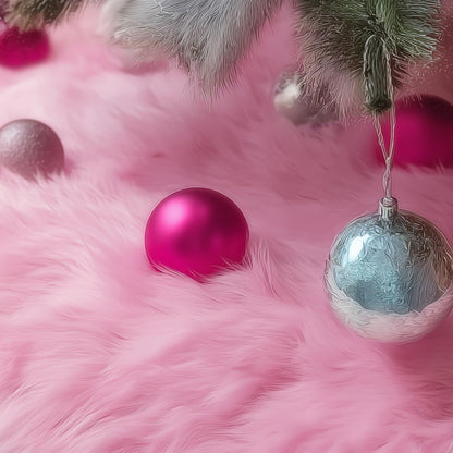 Chichic 60 Inch Christmas Tree Skirt Faux Fur Xmas Tree Skirt Christmas Decorations Holiday Tree Ornaments Tree Decoration for Christmas Home Decorations, Xmas Party Holiday Decorations, Snow White