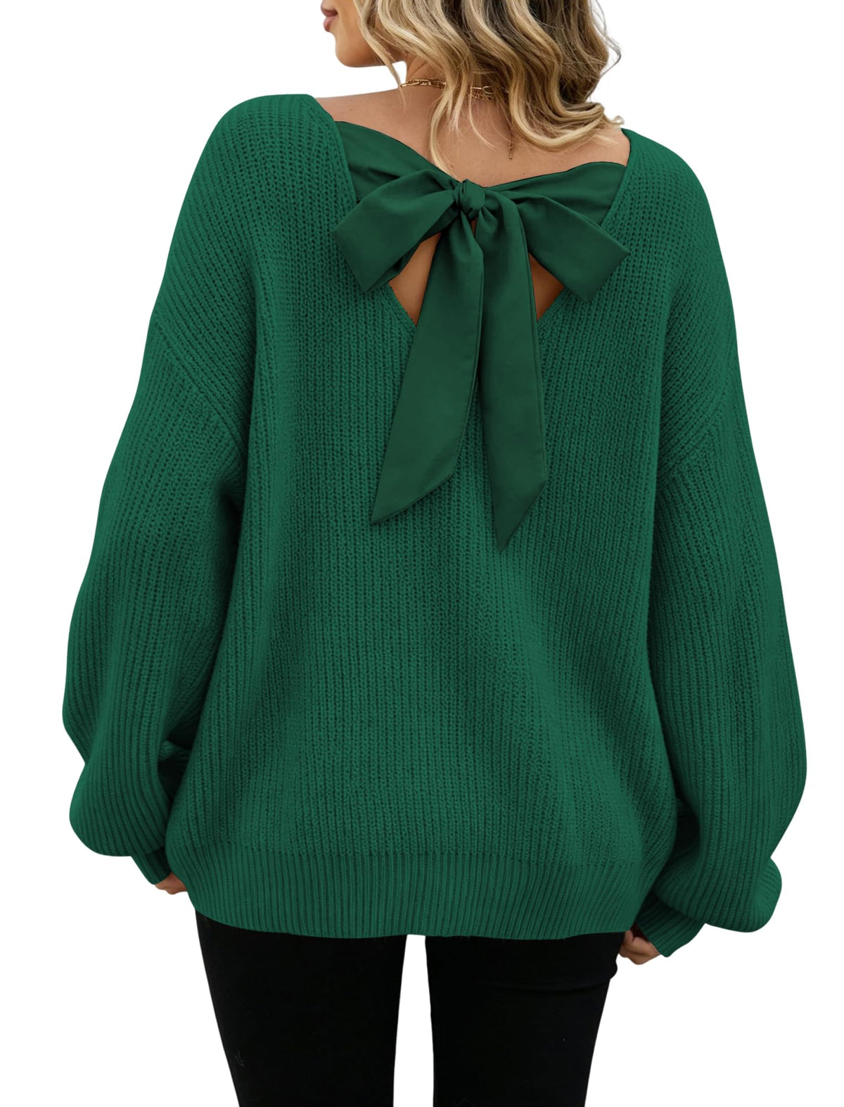 ZAFUL Women's Bow Chunky Knit Sweater