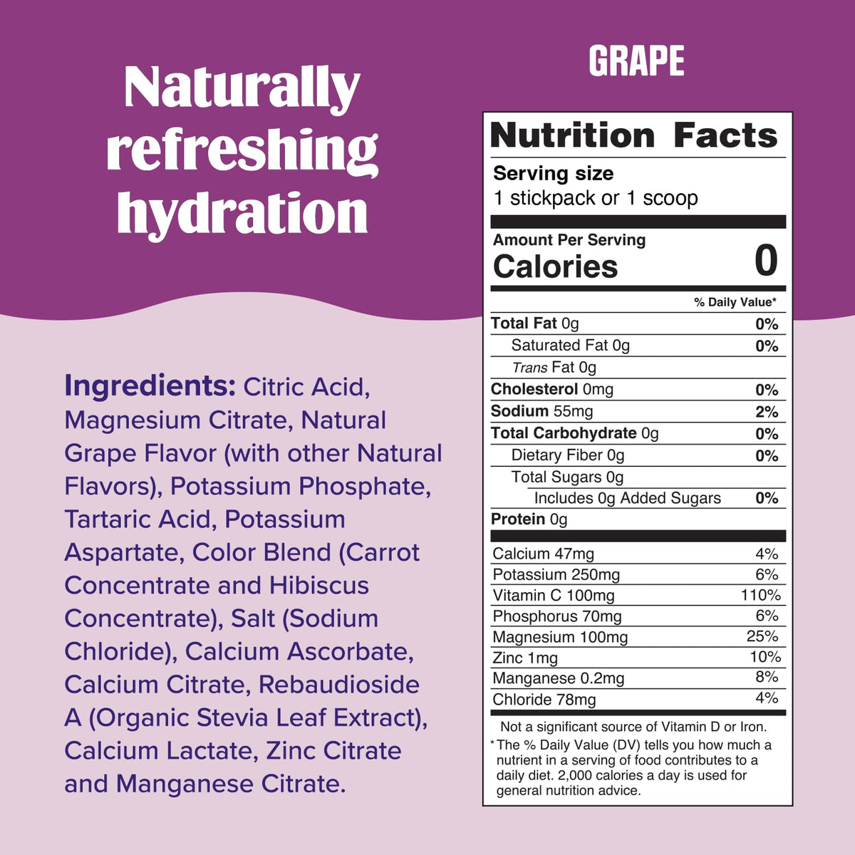 Ultima Replenisher Electrolyte Hydration Powder, Grape, 20 Count Stickpacks Pouch - Sugar Free, 0 Calories, 0 Carbs - Gluten-Free, Keto, Non-Gmo with Magnesium, Potassium