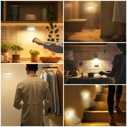 Guankai 8 Pack Motion Sensor Stair Light for Indoor, Battery Operated