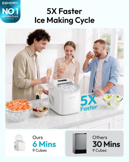 Euhomy Countertop Ice Maker Machine with Handle
