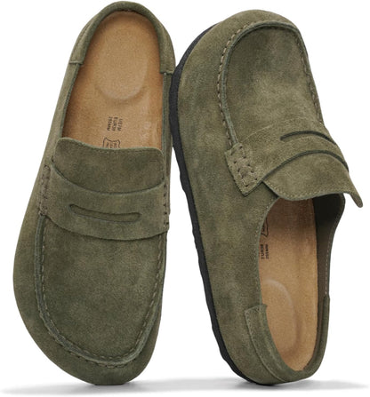 Project Cloud 100% Genuine Leather Moccasin Clogs for Women Fall Shoes