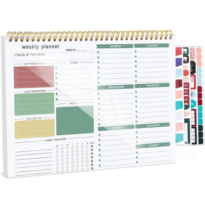 Thboxes Weekly Desk Planner, 8.5x11 In To Do List Notepad, 52 Sheets