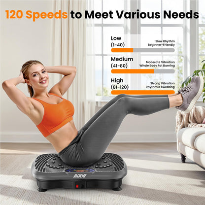 Axv Vibration Plate Fitness Platform Exercise Machine Vibrating Shaking Full Body Shaker Workout Vibrate Stand Shake Board Sport for Weight Loss Fat Burner for Gym Home Office