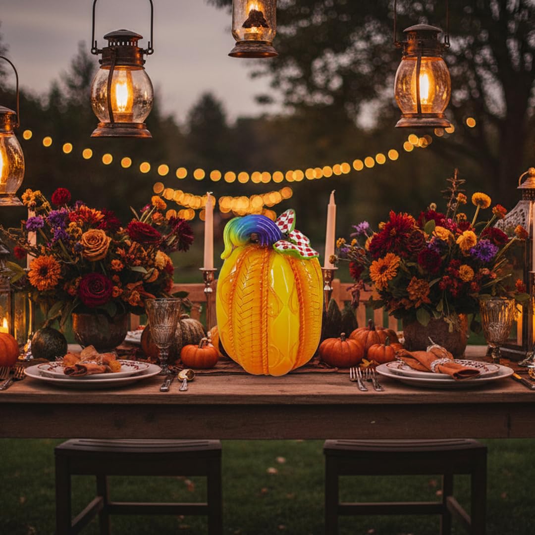 8 Inch Resin Pumpkin Statue, Halloween Fall Decor | Handmade Resin, Thanksgiving Centerpiece, Halloween Tabletop, Mantle & Bookshelf Decor