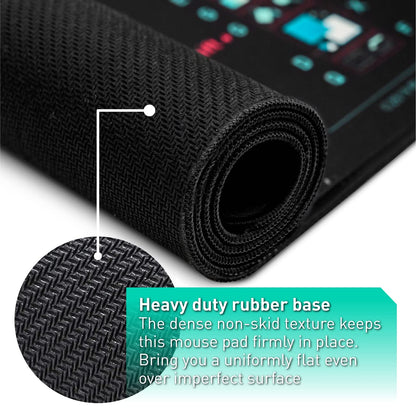 Pixiecube Excel Cheat Sheet Desk Pad | Excel Shortcut Keys Mouse Pad | Extended Large XL Gaming Mousepad | Pc Office Spreadsheet Keyboard Mat | Non-Slip Stitched Edge
