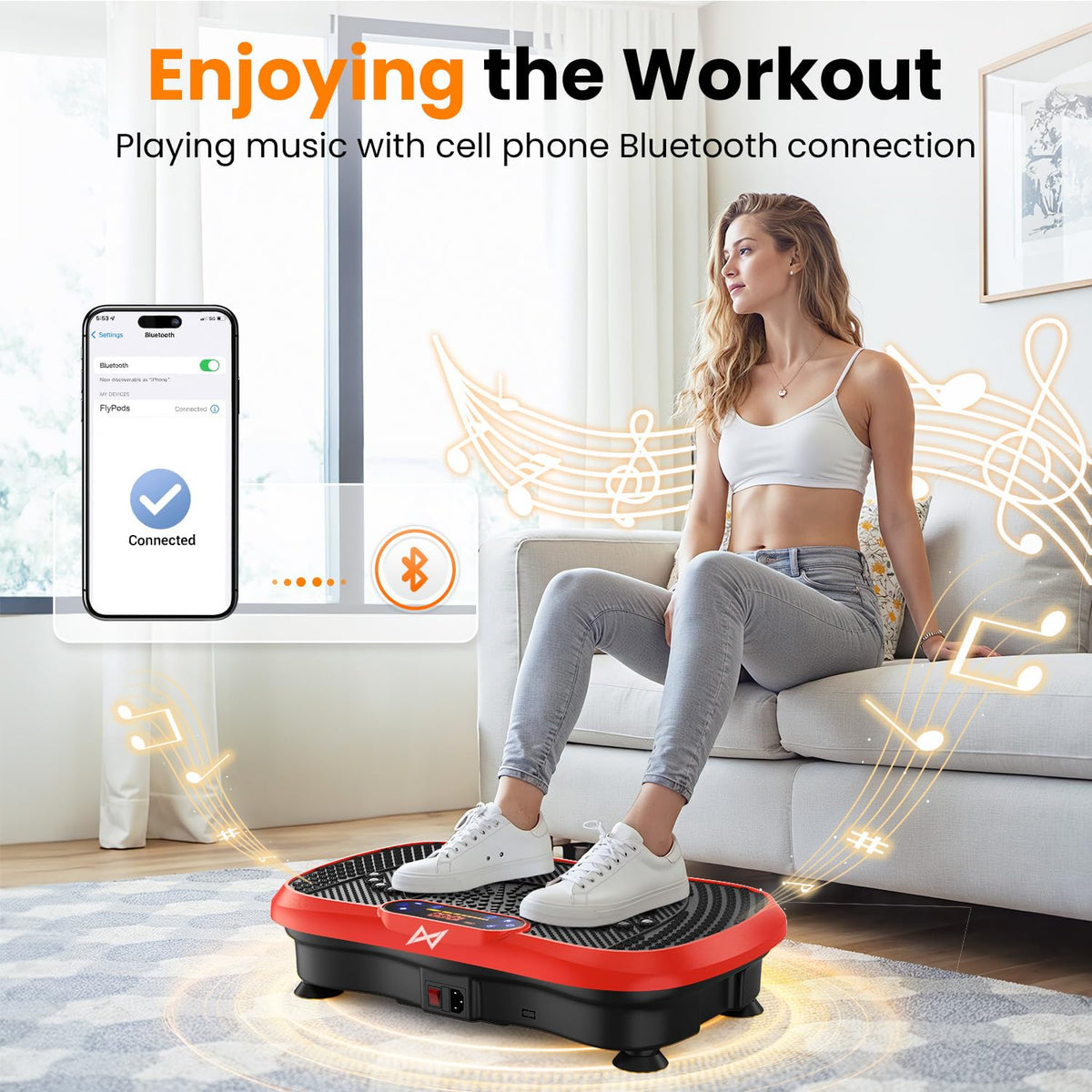 Axv Vibration Plate Fitness Platform Exercise Machine Vibrating Shaking Full Body Shaker Workout Vibrate Stand Shake Board Sport for Weight Loss Fat Burner for Gym Home Office