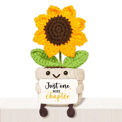 Handmade Positive Sunflower Crochet Decor