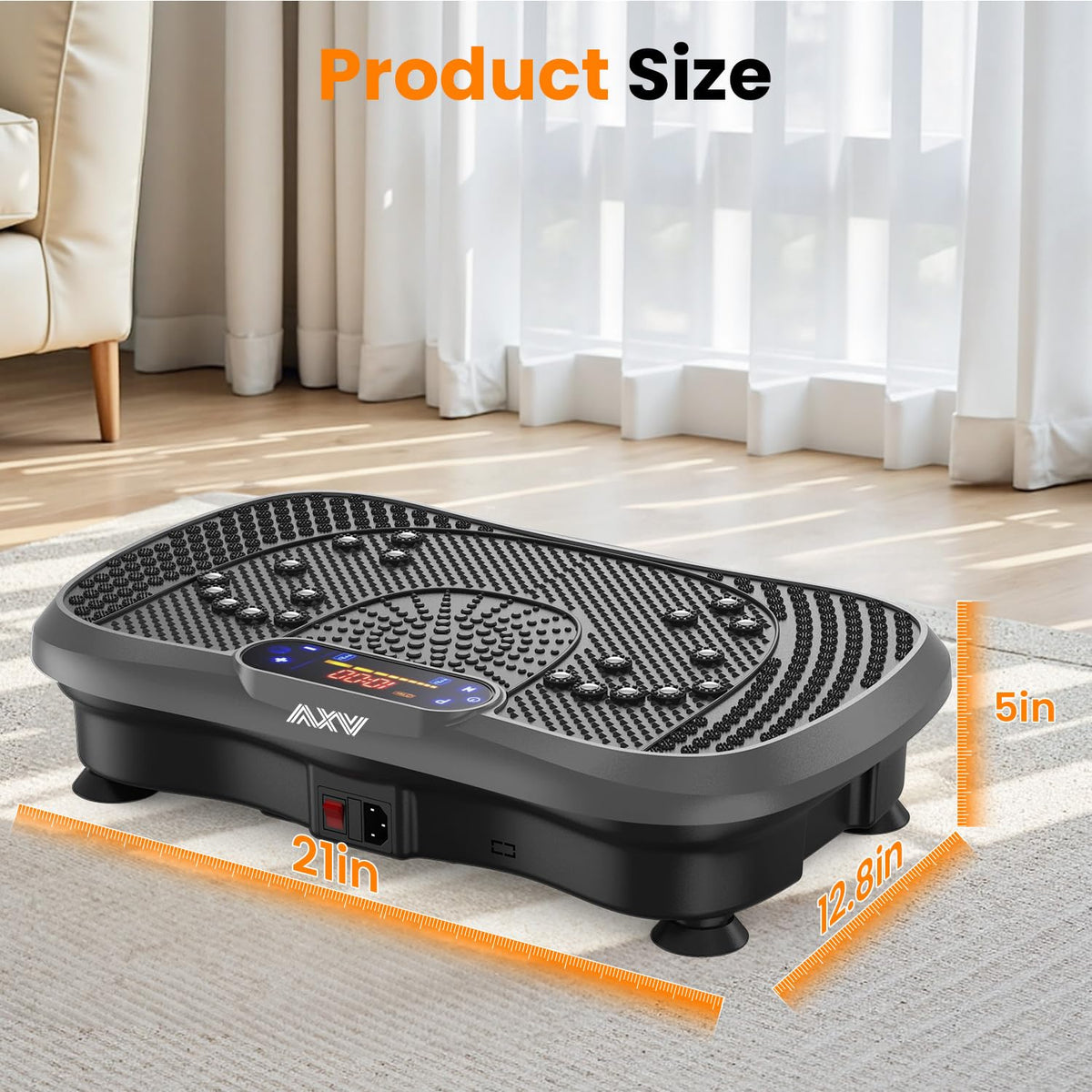 Axv Vibration Plate Fitness Platform Exercise Machine Vibrating Shaking Full Body Shaker Workout Vibrate Stand Shake Board Sport for Weight Loss Fat Burner for Gym Home Office