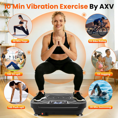 Axv Vibration Plate Fitness Platform Exercise Machine Vibrating Shaking Full Body Shaker Workout Vibrate Stand Shake Board Sport for Weight Loss Fat Burner for Gym Home Office