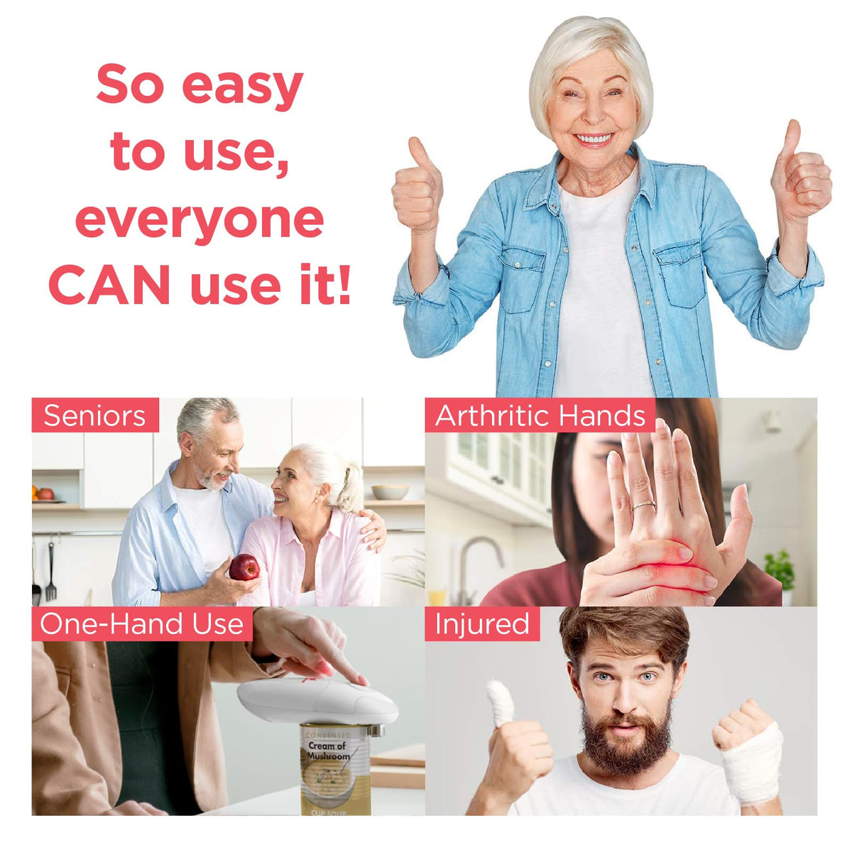 Kitchen Mama Auto Electric Can Opener: Open Your Cans with a Simple Press of Button