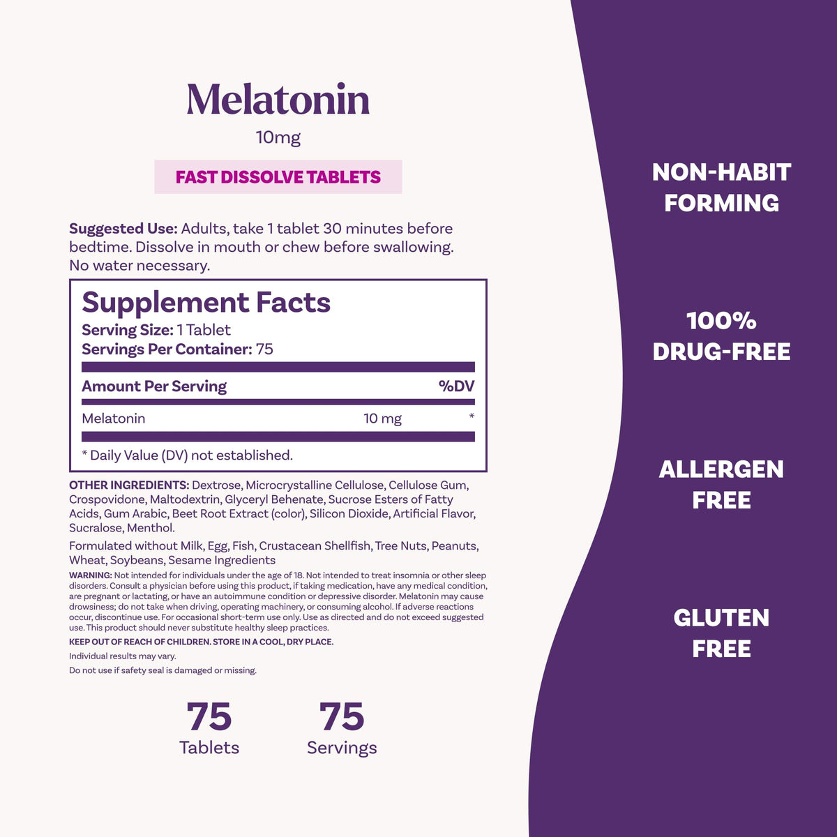 Natrol Melatonin 10mg Fast Dissolve Tablets - Strawberry Flavor, 100 Count, Sleep Aids for Adults, Fast Dissolve Melatonin for Adults, 100-Day Supply