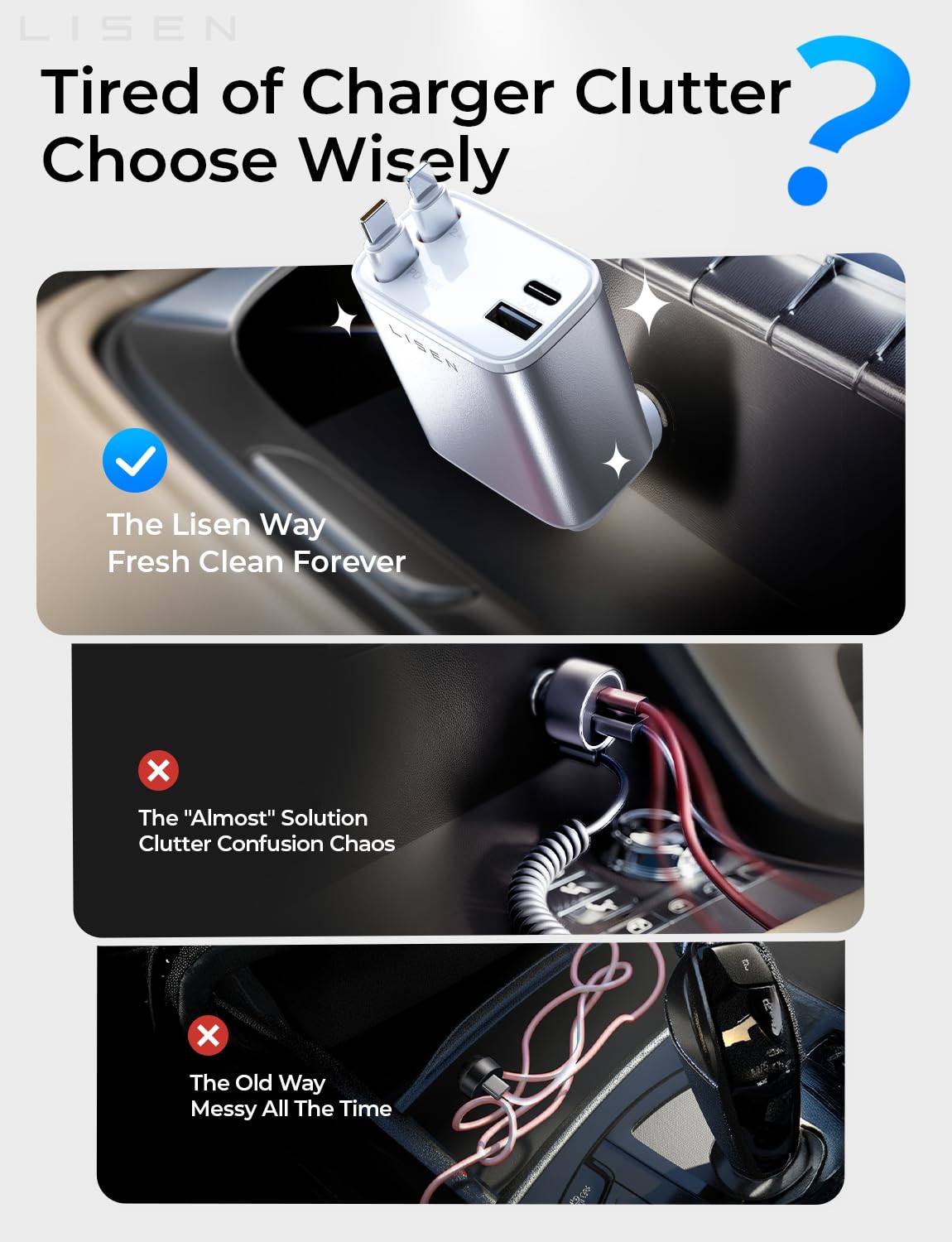 Lisen Retractable Car Charger