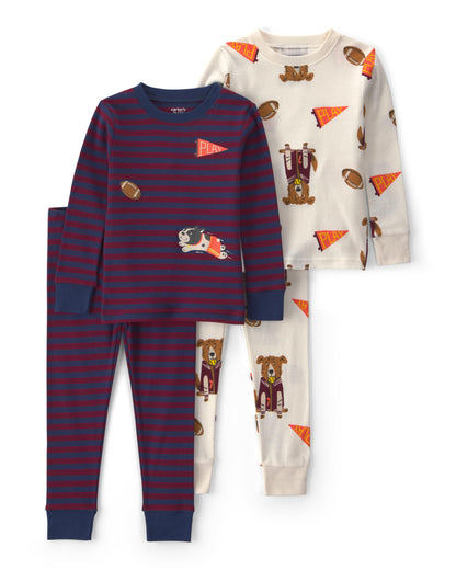 Carter's Boys' 4-piece Tight Fit Cotton Pajama Set